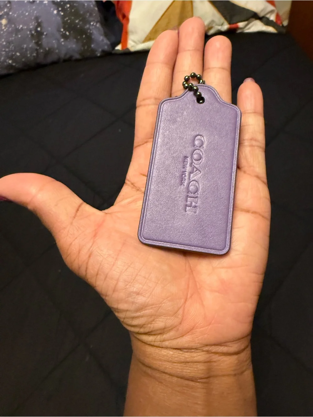 Coach  Authentic Purple Leather Hangtag – Customized/Embellished